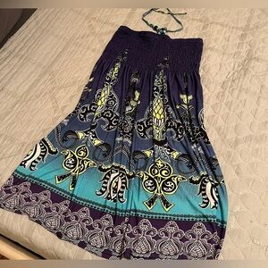 MESMERA~BOHO~HALTER DRESS~LG